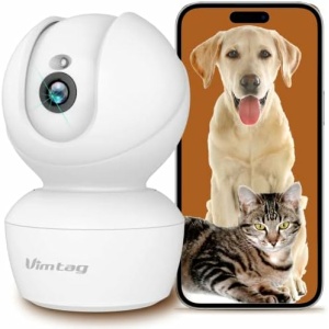 VIMTAG Indoor Camera, 2.5K/4MP HD 360° Pan/Tilt WiFi Camera for Dog/Pet/Baby/Home Security, AI Human/Sound/Motion Detection, Night Vision, 2-Way Audio, Cloud/Max 512GB TF Card Storage, Support Alexa