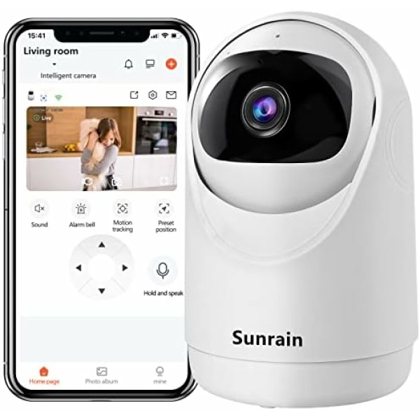 Wifi Smart Dome Camera, 360 Degree Indoor Wireless Security Camera, Indoor Camera Pet Camera 2 Way Audio, Ideal for Baby Monitor and Pet Monitor, Mini PTZ Camera, Wireless Video Surveillance Camera