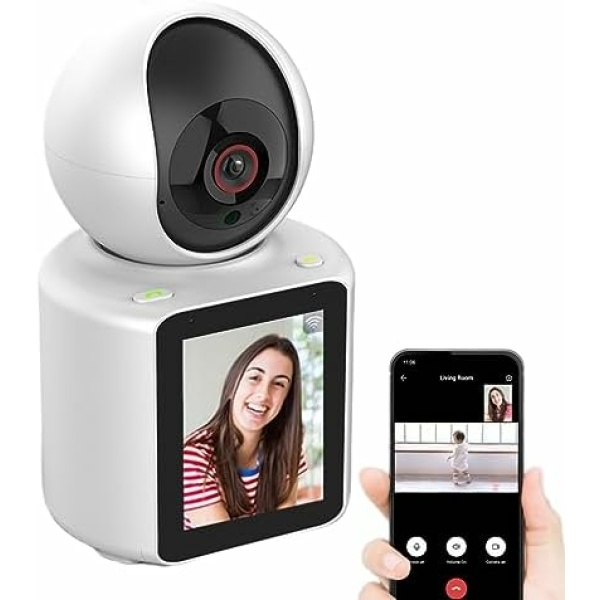 YTanazing Two-Way Video/Audio Indoor Camera, Child/Elder/Dog/Pet Camera with Phone App, 1080P Home Security Camera with Night Vision, One-Button Call，Motion Detection, Humanoid Detection