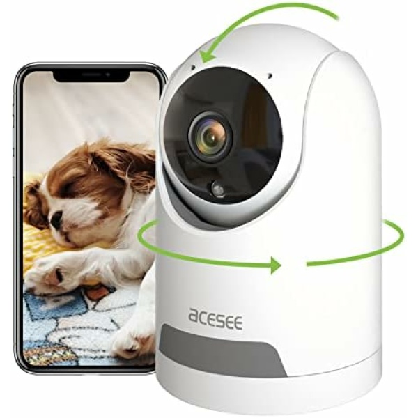 acesee Indoor Security Camera, Wireless WiFi Home Cameras for Home Security Indoor,Baby Monitor with Camera and Audio,Pet Camera with APP,Motion Detection,360 Plug-in Nanny Dog Camera,Night Vision