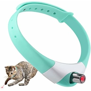 havit Wearable Automatic Cat Toys with LED Lights, Electric Smart Amusing Collar for Kitten, Interactive Cat Toys for Indoor Cats, Pet Exercise Toys, USB Rechargeable, Auto On/Off