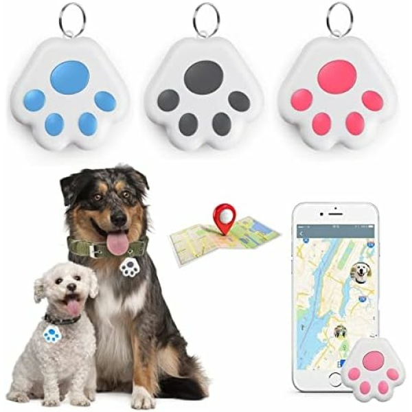 hilt 2023 Newly Mini Dog GPS Tracking Device, Portable Bluetooth Intelligent Anti-Lost Device for Luggages/Kid/Pet Bluetooth Alarms,No Monthly Fee App Locator (Pink)
