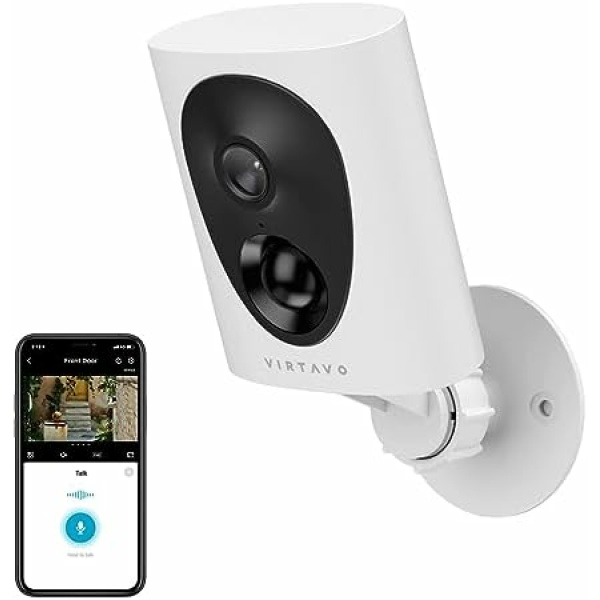 virtavo Security Cameras Wireless Outdoor, Starlight Color Night Vision Weatherproof, Battery Powered Surveillance WiFi Home Camera Outside, AI Motion Detection, Compatible with Alexa,SD/Cloud Storage
