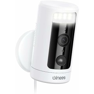 winees Security Camera Outdoor, 2K Cameras for Home Security with 2.4G WiFi, Color Night Vision, 360° PTZ Auto Tracking, Motion Detection, Outdoor Camera Compatible with Alexa